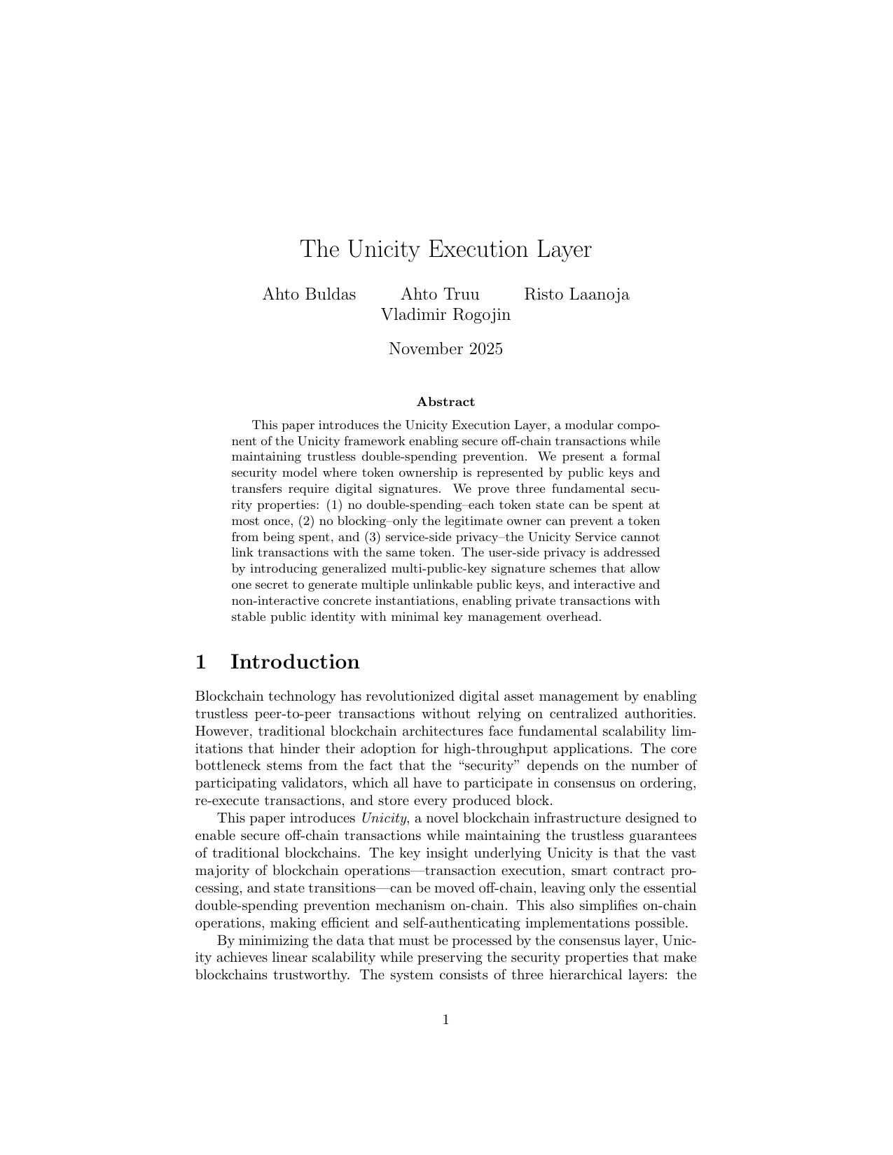 The Unicity Execution Layer